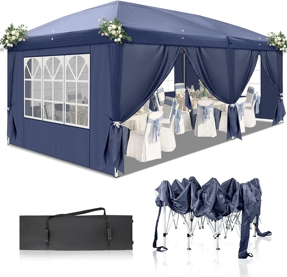 3x6m Pop Up Gazebo with Sides Event Shelter with Wheeled Bag Instant Gearcourt