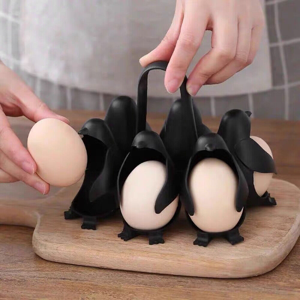 Penguin Shaped Boiled Egg Holder Hard Boil Egg Cooker Can Hold Up To 6 Eggs