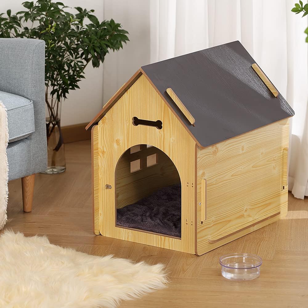 Wooden Pet House with Roof
