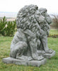 Stunning Pair Large Sitting Stone Cast Lions Garden Ornaments By DGS UK 330KGS