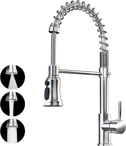 360° Swivel Pull Down Kitchen Tap, Kitchen Sink Mixer Tap with 360°