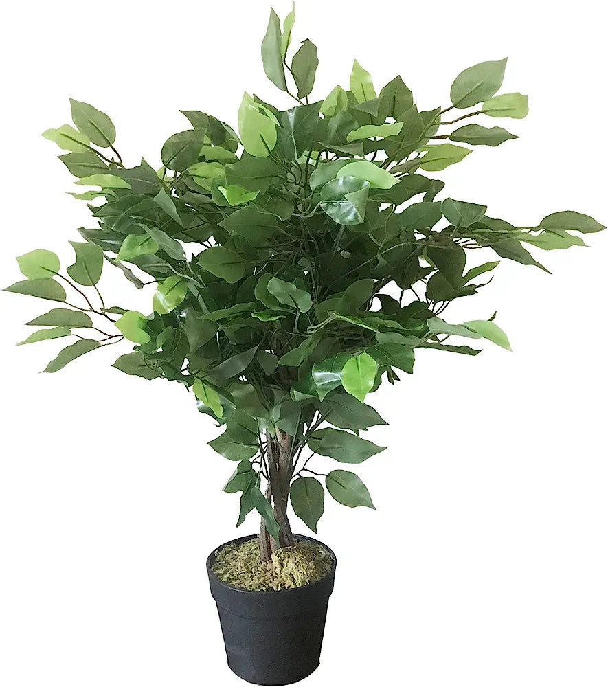 Leaf Artificial Tree/Plant, Green Mini Bushy Ficus, 60cm