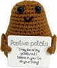 Positive Doll Potato Funny Knitting Soft Doll Cute Knitted Pocket Hug Potato Doll with Positive Card Novelty Gifts
