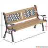 Wooden Garden Bench Twin Cross 3 Seater Solid Pine Outdoor Patio Seat Furniture