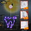 Halloween Lights, 3 Pack Halloween Decorations White Skull, Orange Coffin, Purple Tombstone, Halloween Window Lights with Suction Cup Battery Operated