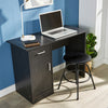 Black Grey Oak Desk 1 Drawer 1 Door Compact Computer Workstation Home Office