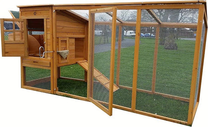 Large 8ft Chicken Coops Large Chicken Coop Hen House Ark Poultry Run Nest Box Rabbit Hutch