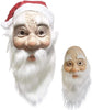 Latex Mask Old Man Full Face Santa Claus Father With Red Hat White Long Beard Tash Eyebrows For Halloween Carnival Festival Birthday Christmas Fancy Dress Costumes