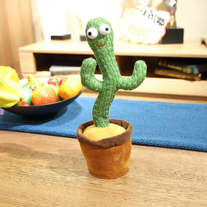 Dancing Cactus Plush Toy Singing Recording Learn Talking Kids Gift Luminous Toy