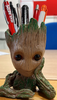 Groot Plant Pot Flowerpot Baby Groot Figures Cute Model, Succulent Planter Cute Green Plants Flower Pot with Hole Groott Pen Holder