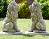 Lion Pair/Detailed Lions Hand CAST Stone Garden Ornament/Singh Statue/Sculpture/Outdoor Decor/Entrance Pillar CAPS/Stable and Heavy 15 KG Each