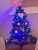 3 Feet Prelit Artificial Christmas Tree with Multi-Coloured Fiber Optic LED Light, Holiday Home Xmas Decoration, Green