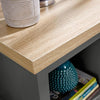 Lamp Table or Bedside Dark Grey Oak Shelf Occasional End Table Two Tone