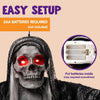 59” Halloween Animated Hanging Grim Reaper Decorations with Glowing Eyes and Creepy Sound, Halloween Skeleton