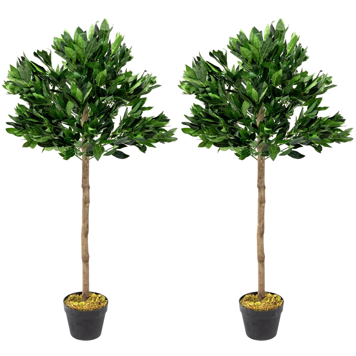 Woodside Artificial Topiary Bay Leaf Tree 4ft Indoor Outdoor Plant (pack of 2)