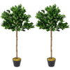 Woodside Artificial Topiary Bay Leaf Tree 4ft Indoor Outdoor Plant (pack of 2)
