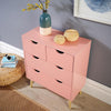 Pink Chest of 4 Drawers Wooden Scandi Style Legs Modern Integrated Handles