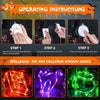 Halloween Lights, 3 Pack Halloween Decorations White Skull, Orange Coffin, Purple Tombstone, Halloween Window Lights with Suction Cup Battery Operated