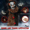 67" Outdoor Halloween Decorations Circus Clown, Lighted Life Size Animated Prop