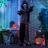 67" Outdoor Halloween Decorations Circus Clown, Lighted Life Size Animated Prop