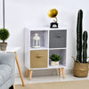 Freestanding 4 Cube Storage Cabinet Unit w/ 2 Drawers Bookcase Display Shelves