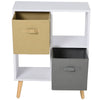 Freestanding 4 Cube Storage Cabinet Unit w/ 2 Drawers Bookcase Display Shelves