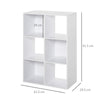 Storage Cabinet Bookcase 6 Cube Organiser Shelves for Home Office, White