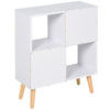 Freestanding 4 Cube Storage Cabinet Unit w/ 2 Drawers Bookcase Display Shelves