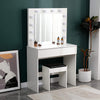 Dressing Table with LED Mirror Modern Makeup Desk Vanity Table Set + Stool