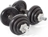 20 kg Cast Iron Spinlock Dumbbell - Adjustable Hand Weights Set (Pack of 2) - Black
