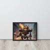 Steampunk Flame Robot Framed poster