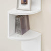Corner Shelf, 5-tier Floating Wall Shelf With Zigzag Design, Bookshelf, White