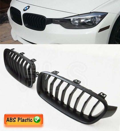 BMW 3 SERIES 2011 - 2016 F30 F31 M PERFORMANCE FRONT KIDNEY GRILLE MATTE BLACK