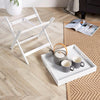 Folding Butlers Side Table Portable Wood Food Serving Tray Drink Dinner Tea