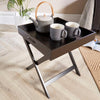 Folding Butlers Side Table Portable Wood Food Serving Tray Drink Dinner Tea