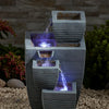 Table Top Stone Effect Water Feature LED 35cm Garden Fountain Ornament