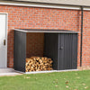 Galvanised Steel Log Store Outdoor Metal Firewood Rack Garden Storage Tool Shed