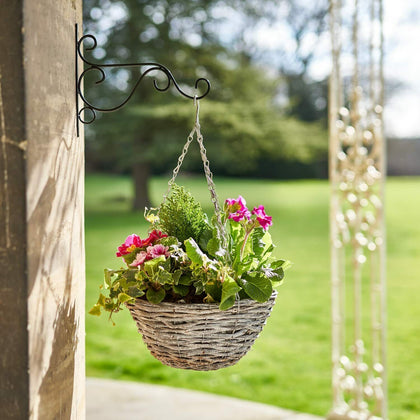 2pk Hanging Vintage Basket Brackets for Wooden Garden Fence Panels