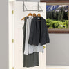 Over The Door Rack Clothes Hanging Rail Hanger Bar Rod Space Saver Storage Tidy
