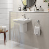Wall Mounted Basin & Semi-Pedestal 460mm One Tap Hole Bathroom Sink Ceramic
