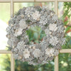 13" White Silver Christmas Wreath Garland Tree Fireplace Décor Xmas Door