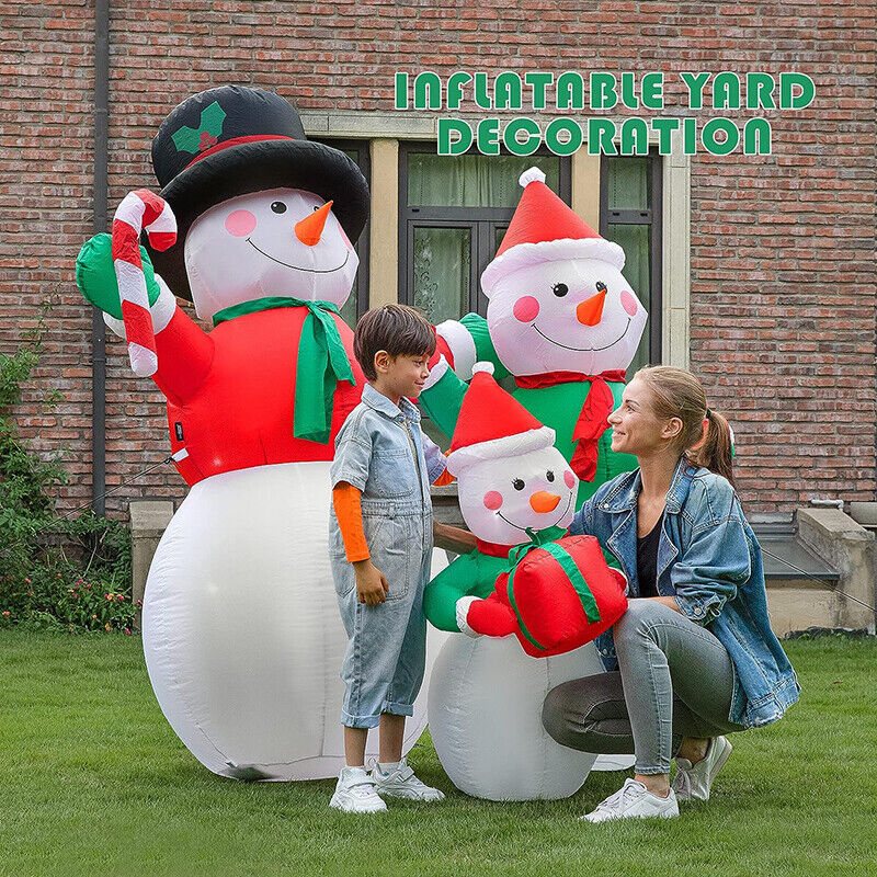 6ft Christmas Inflatable Snowman Family LED Lighted Blowup Lawn Yard Decoration