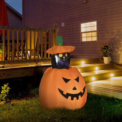 4' Inflatable Halloween Pumpkin Outdoor Decoration Waterproof LED Light