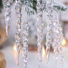 Christmas Tree Clear Glass Icicle Ornaments Decoration Xmas Home Decor Set Of 24