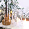 Christmas Tree Clear Glass Icicle Ornaments Decoration Xmas Home Decor Set Of 24