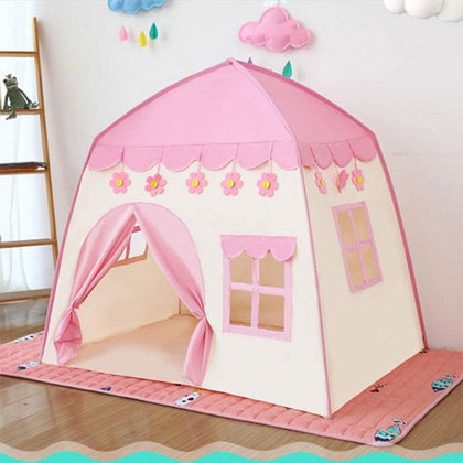 Pink Childrens Kids Pop Up Play Tent Girls Playhouse In/Outdoor Princess Castle