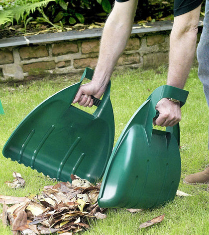 Leaf Grabber Pair Hand Held Collector Grabs Gather Leaves Garden Cleaning Scoops