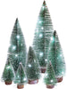 Mini Christmas Tree, 7PCS Artificial Mini Christmas Tree Decorations Small Snow Christmas Tree with Lights Mini Pine Tree for Winter DIY Crafts