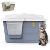 Grey Large Cat Hooded Litter Tray Box or Cat House Spacious Adult Cats Kittens Cover