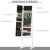 Free Standing LED Mirrored Jewellery Cabinet Armoire Floor Organiser